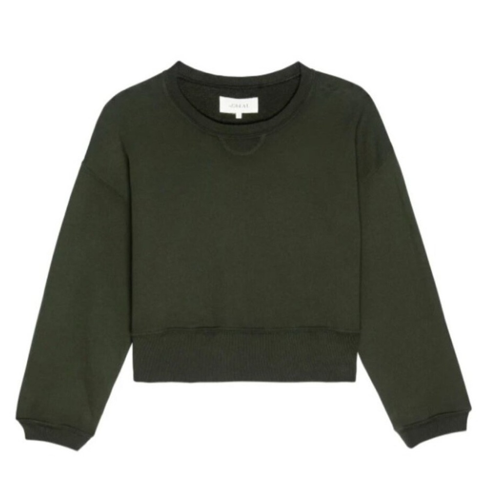 THE GREAT. The League Sweatshirt in Woodland Green